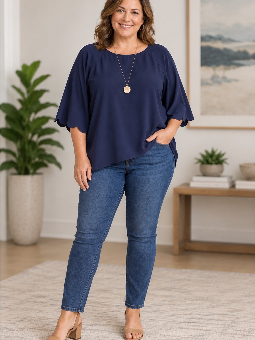 Papermoon Indigo Blue Layered Chiffon Tunic Size XXL